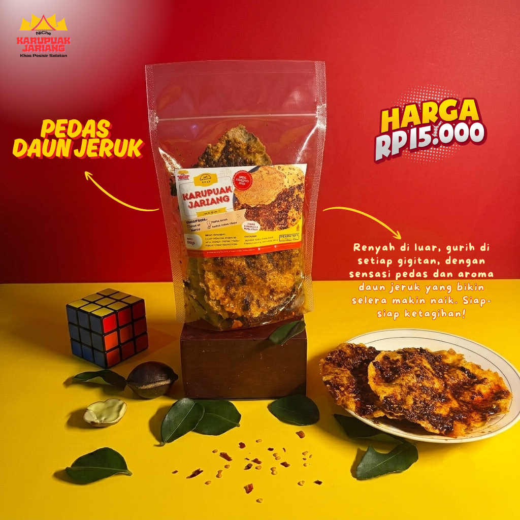 Karupuak Jariang Rasa Pedas Daun Jeruk